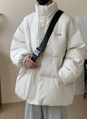 BDLS工作室文艺男女店港风情侣款肌理感压皱棉服潮羽绒棉上衣棉衣