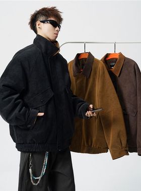 BDLS工作室文艺男女店港风情侣款兔毛内里加绒加厚外套棉衣棉服男