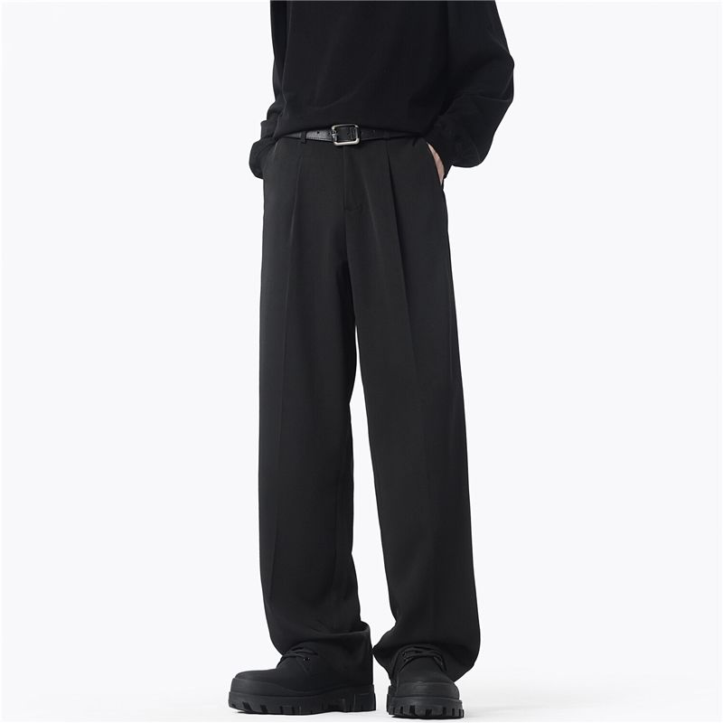 BDLS工作室文艺男女店港风情侣款冰丝裤休闲裤子拖地裤垂感小西裤