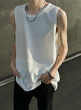 BDLS工作室文艺男女店港风情侣款慵懒风无袖T恤情侣背心男坎肩衣