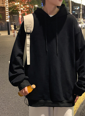 BDLS工作室文艺男女店港风情侣款纯棉连帽卫衣大码运动帽衫薄外套