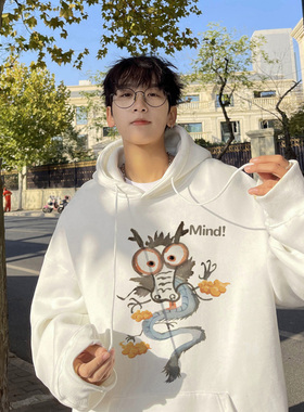 BDLS工作室文艺男女店港风情侣款连帽卫衣男帽衫男女可穿情侣款潮