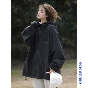 BDLS工作室文艺男女店港风情侣款日系防风冲锋衣外套户外机能工装