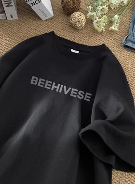 BDLS工作室文艺男女店港风情侣款重磅纯棉短袖t恤男女可穿情侣款