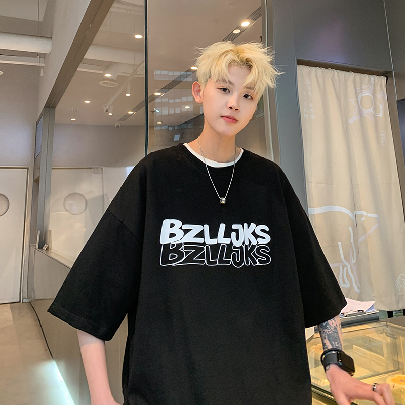 BDLS工作室文艺男女店港风情侣款纯棉高克重短袖T恤男女可穿情侣