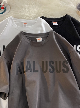 BDLS工作室文艺男女店港风情侣款短袖t恤重磅男款设计感纯棉夏装