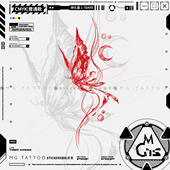 tattoo 新月流光蝴蝶暗黑系血色浪漫锁骨脚踝手部防水纹身贴女