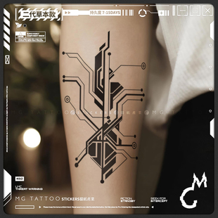 义体圣痕 二代草本 机械脉冲赛博朋克手臂草本纹身贴纸 tattoo