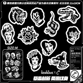 拼接花臂草本持久纹身贴 school tattoo 草本纹身欧美复古old