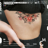 tattoo 唯美浪漫月牙植物飞鸟性感弯月胸骨后背私处纹身贴纸