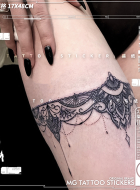 MG tattoo 性感蕾丝吊坠腿环唯美度假风夜店搭配妩媚遮疤纹身贴女