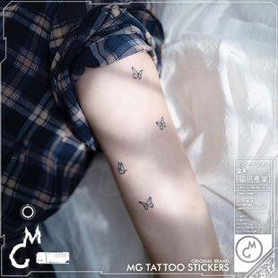 夏日清爽小心机唯美迷你蝴蝶图案小清新文艺少女纹身贴 tattoo
