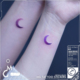 情侣手腕脚踝紫色新月图案小清新纹身贴纸 浪漫月亮 tattoo