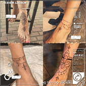 4张 包邮 唯美性感图腾花朵吊坠图案脚链旅行沙滩美腿度假纹身贴纸