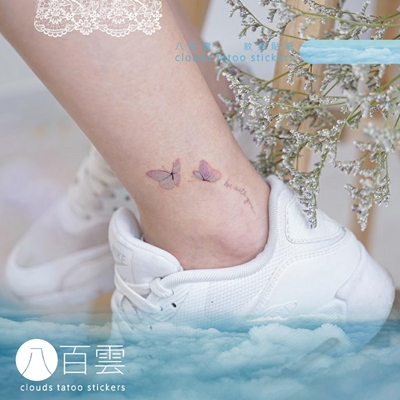 迷你蝴蝶脚踝锁骨小清新纹身贴