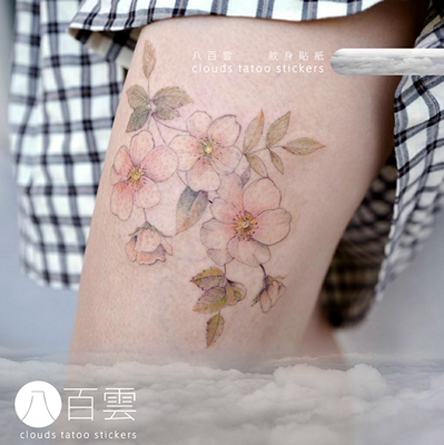 花朵植物文艺清新纹身贴