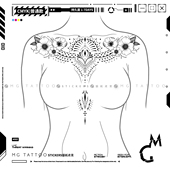 胸骨大V tattoo 性感图腾唯美植物度假旅行大图花胸纹身贴纸女