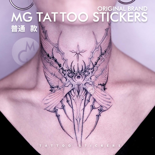 个性 机械蝴蝶 酷飒脖子后颈蝴蝶图案男女防水纹身贴纸 tattoo