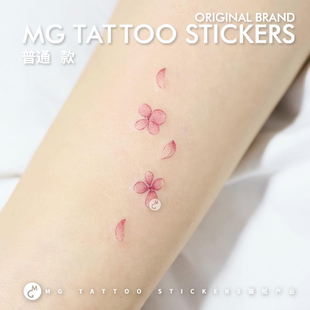 INS韩系少女桃花天垂花朵飘落浪漫防水纹身贴 小桃灼灼 tattoo