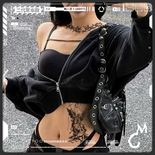 天使恶魔桎梏裂缝美式 二代草本 高级感草本花臂纹身贴 tattoo