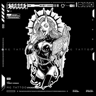 tattoo 魅魔修女美式 二代草本 Nun 暗黑草本纹身贴纸 Succubus