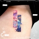 鲸鱼图案情侣梦幻纹身贴纸男女防水 唯美星空海洋生物 tattoo