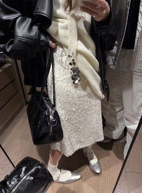 星落浅滩25秋冬惊艳设计感高腰小众半身裙 气质百搭高级感亮片裙