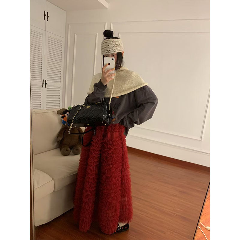 在逃公主25秋冬韩系松紧腰中长款蓬蓬裙 重工纯色高级感公主裙子,女装/女士精品,半身裙,淘宝优惠券,粉丝福利购,淘宝优惠卷