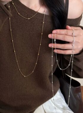 Vintage Gold Silver Color Double Layered Long Stacking Choke