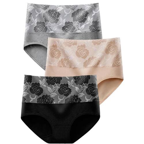 3Pcs/Lot Women's Underwear Plus Size Cotton Panties High Wai