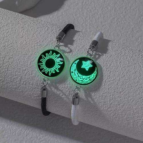 Romantic Luminous Sun Moon Couple Bracelets for Women Men Ha