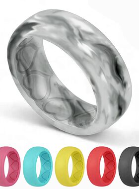 1pc 7mm Silicone Ring Heart Pattern Comfortable Rings Outdoo