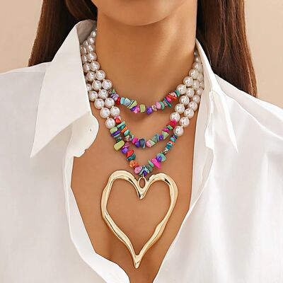 Ingemark Elegant Big Love Heart Pendant Choker Necklace for