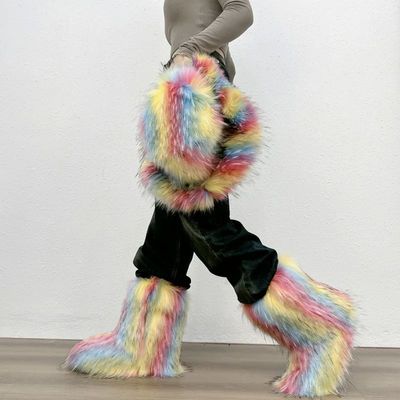 Y2k Fur Snow Boots for Women Winter Warm Plush Boots Outdoor