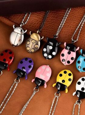 Fashion Multi-color Ladybug Pocket Watch Lightweight with Ch