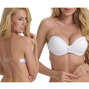 Vgplay Push-up Women Bra Solid White Padded Strapless Linger
