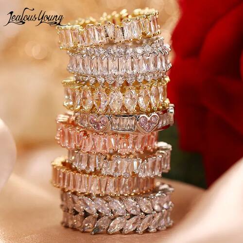 Cubic Zirconia Engagement Rings for Women Marquise Crystal W