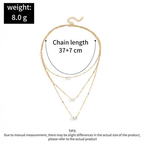 Trendy Zircon Pendant Necklace For Women Multilayer Chain Ch