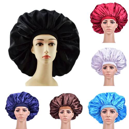 45cm diameter Big Size Satin Silk Bonnet, Night Sleep Cap fo