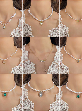 Popular pearl necklace for women, versatile collarbone chain
