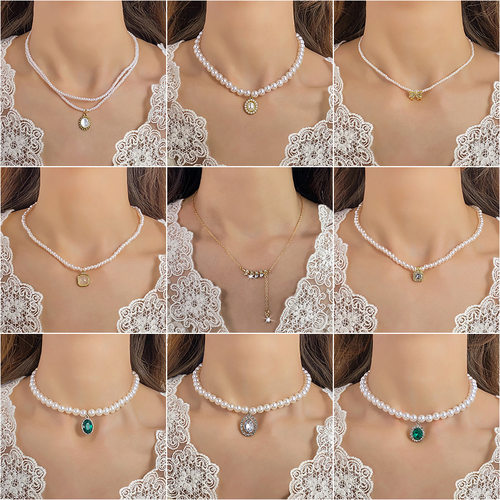 Popular pearl necklace for women, versatile collarbone chain