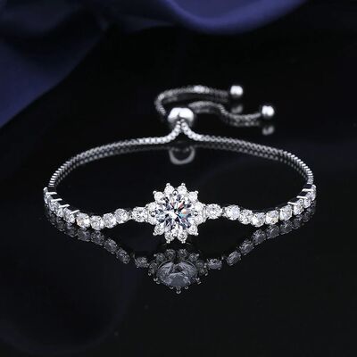 Sterling Silver Bracelet moissanite sunflower bracelet two c