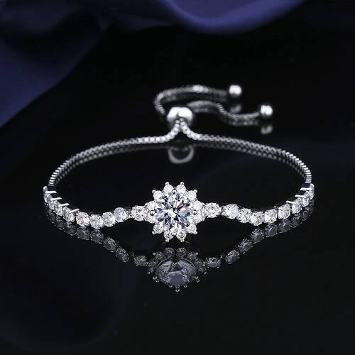 Sterling Silver Bracelet moissanite sunflower bracelet two c