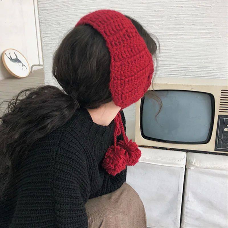 New Handmade Style Y2k Plush Earmuffs Thicken Soft Warm Jk K