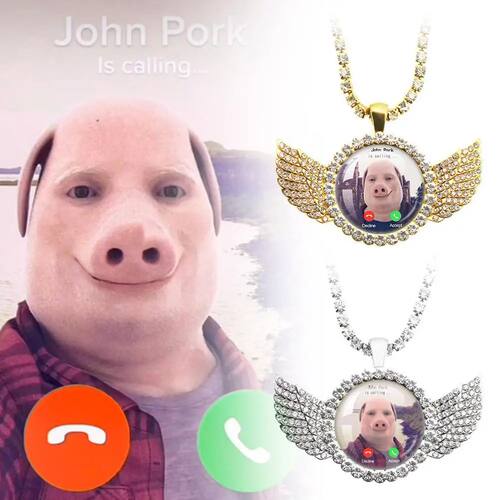 For John Pork Is Calling Answer Call Phone Humor Funny Pig L