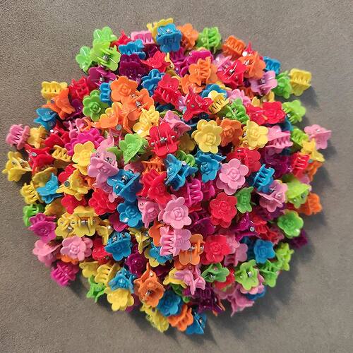 50Pcs Girls Cute Colorful Hair Clips Flower Star Small Hair