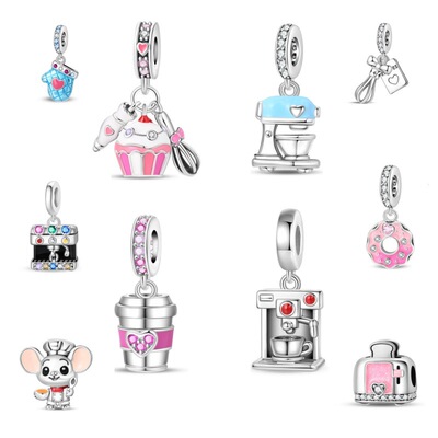 Food pendant bead jewelry accessories copper silver plating
