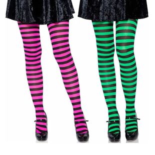Striped Pantyhose Sweet Cosplay Cotton Long Hosiery Elastic