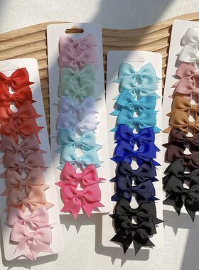 10Pcs Cute Bows Baby Hair Clips Candy Color Girls Princess H