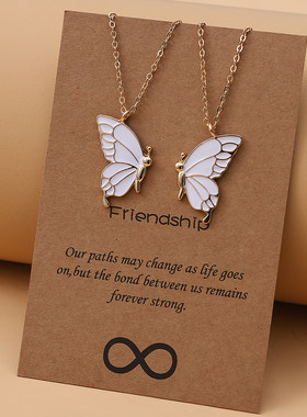 1pair Beauty Butterfly Pendant Necklaces for Women Girl Spec